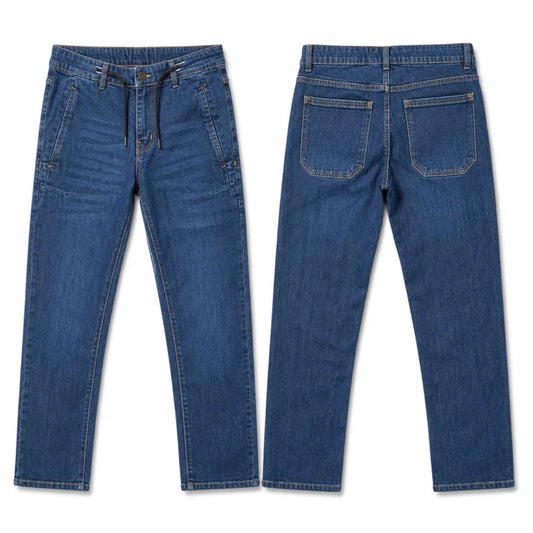 XYNVORA Premium Men’s Classic Dark Blue Denim Jeans – Regular Fit Casual Stretch Jeans