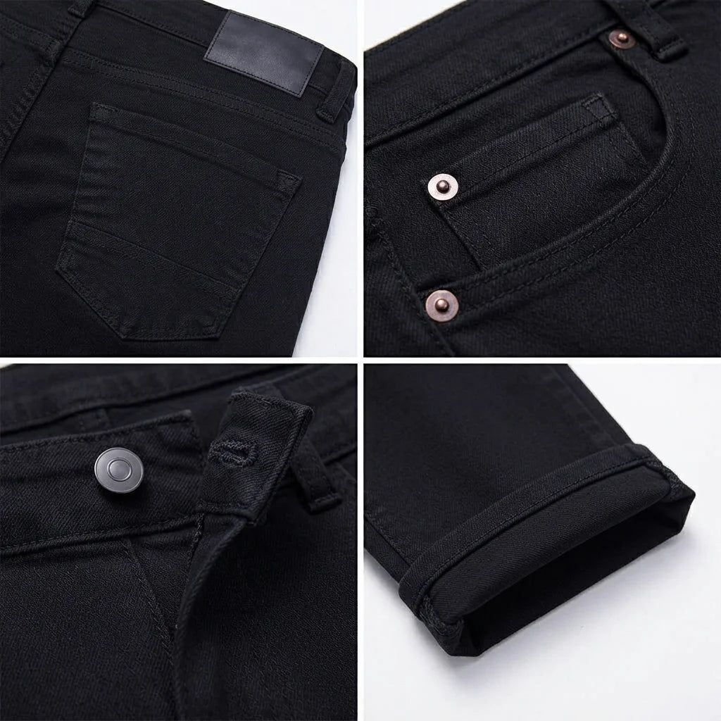 XYNVORA Premium Men’s Black Slim Fit Stretch Jeans