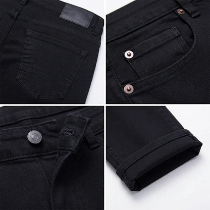 XYNVORA Premium Men’s Black Slim Fit Stretch Jeans