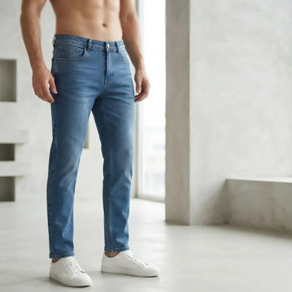 XYNVORA Premium Men’s Classic Blue Denim Jeans – Regular Fit Casual Jeans